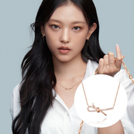 (롯데백화점)Love Knot 14K 큐빅 목걸이 SA24C20T